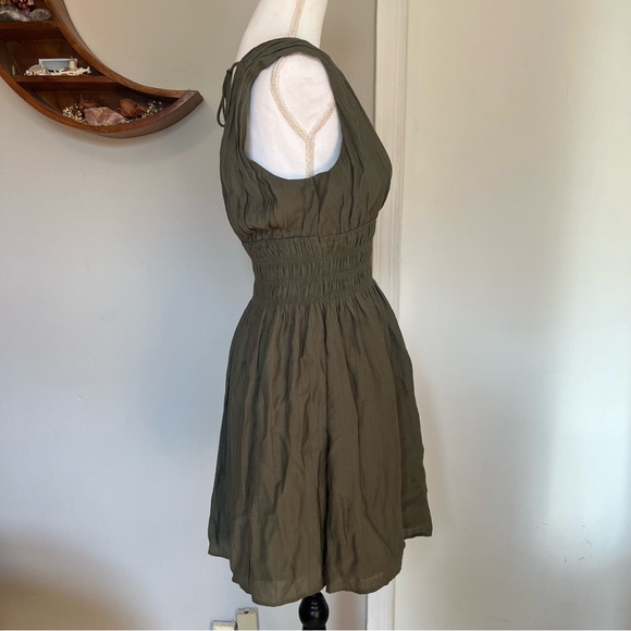 Abercrombie & Fitch Olive Green Mini Dress - Size S - Picture 3 of 4